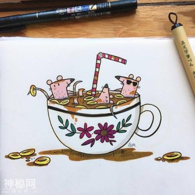 一组超可爱的卡通小动物插画，感觉整个心都要被萌化了-3.jpg